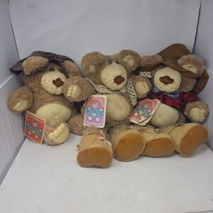 Cabbage Patch Bears Autographed Dudley Furskins 22" Large Teddy Bears Lot Of 3